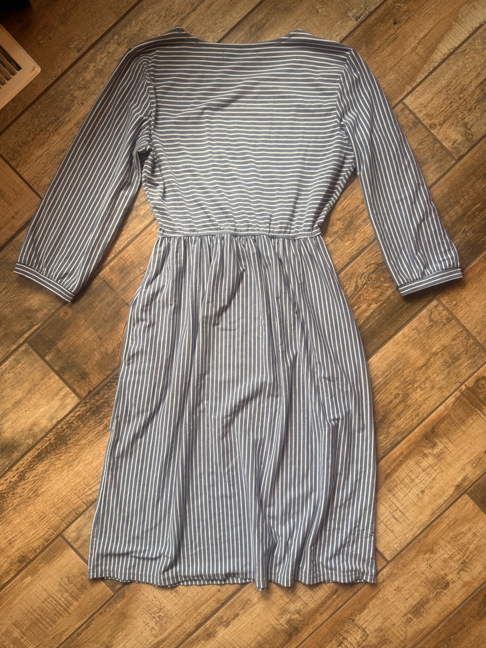 Striped 3/4 Sleeve Dress in Navy and White - Picture 6 of 6